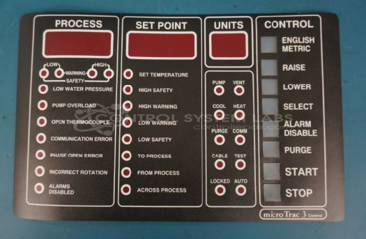 microTrac 3 Operator Panel Decal