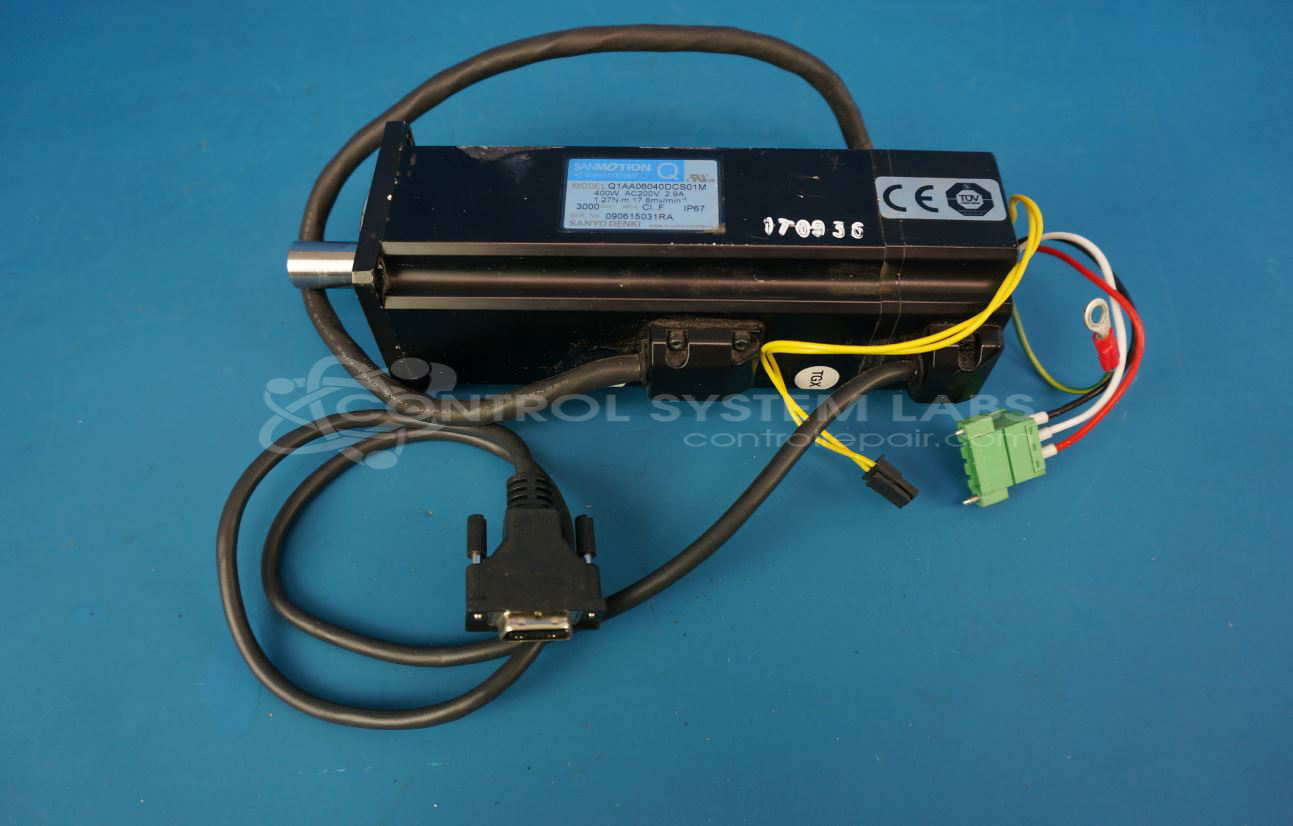 Sanyo Denki Q1AA06040DCS01M SANMOTION AC Servo Motor 300 W Sanyo Denki Q1AA06040DCS01M SANMOTION AC Servo Motor 300 W