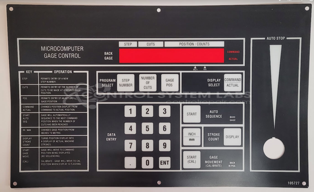 Microcomputer Gage Control Overlay