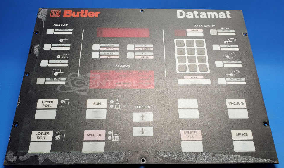 Butler Datamat Keypad Overlay and Metal Panel