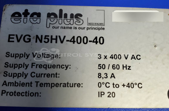 Lamp Power Supply, 3 Phase 400 VAC 8.3 A