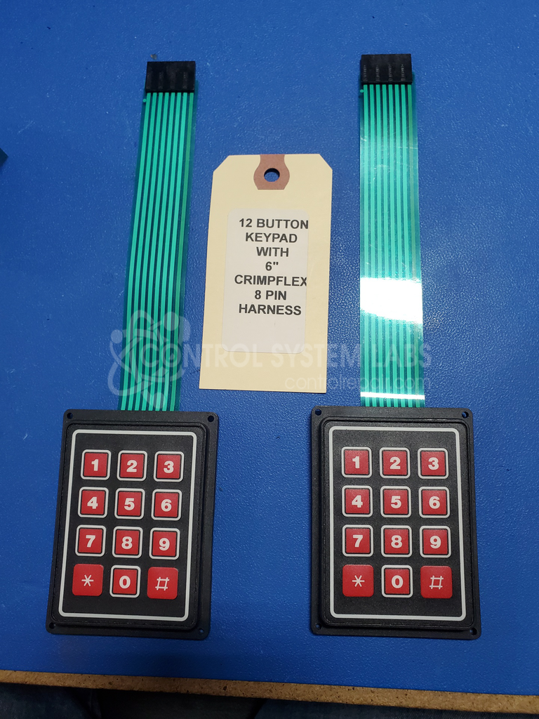 12 Button Keypad with 6" crimpflex 8 Pin harness