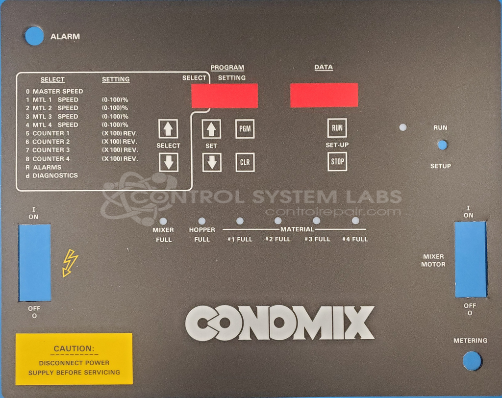 Conair CONOMIX control panel Overlay