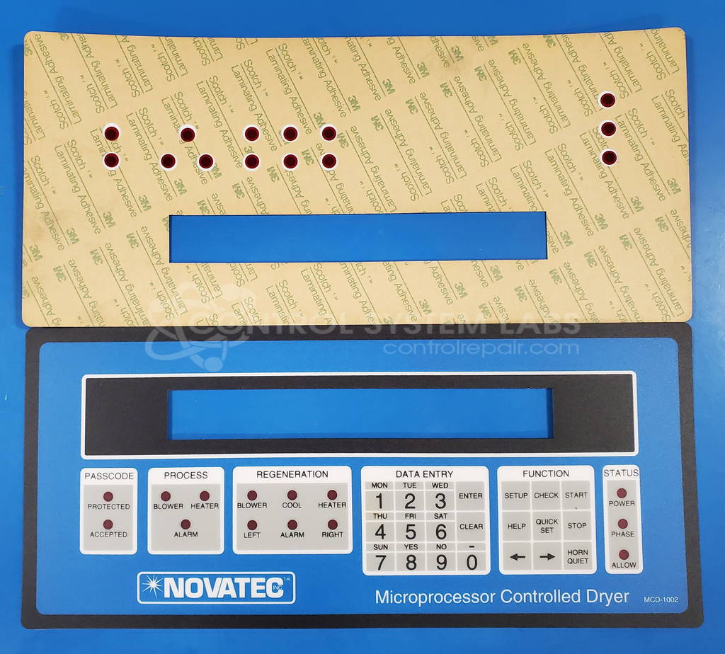 MCD-1002 Dryer Control Panel OVERLAY