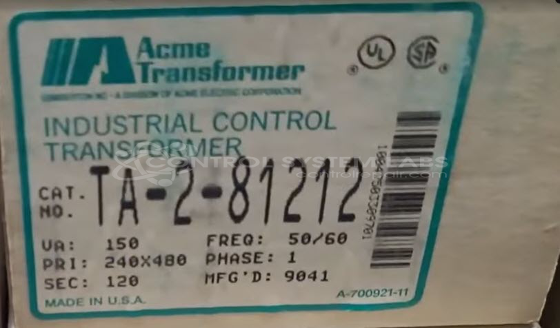 Industrial Control Transformer 150VA 50/60Hz 240-480V Pri 120 Secondary