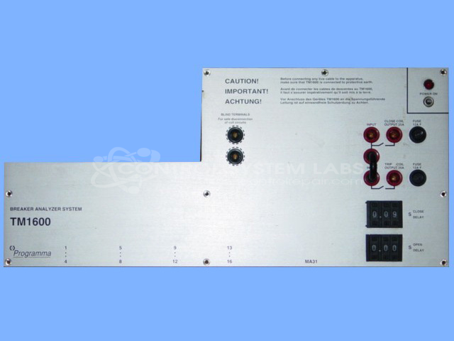 Breaker Analyzer Front Panel