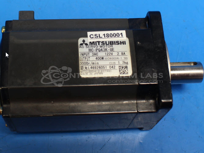 AC Servo Motor 122V, 2.8A .4 kW, 3000 RPM